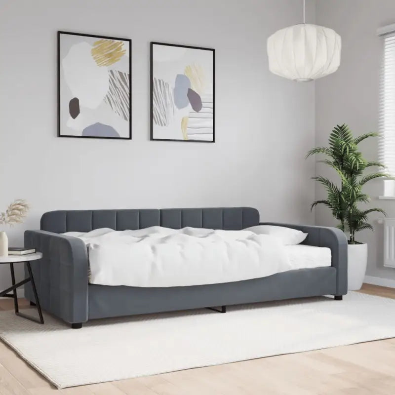 Massief hout dagbed met modern ontwerp voor woonkamer of slaapkamer - Donkergrijs / 100 x 200 cm / met matras - Bedden