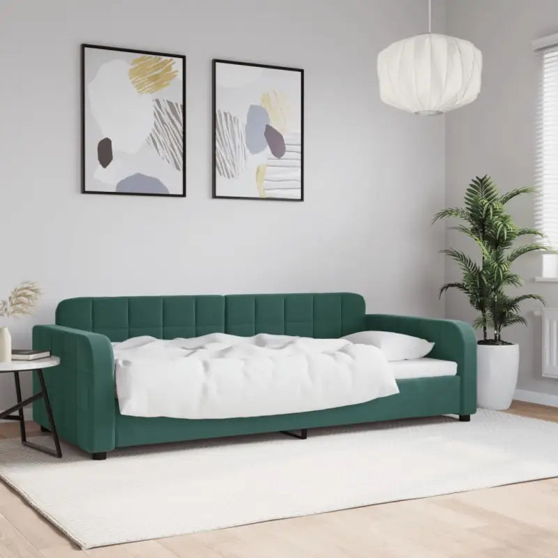 Massief hout dagbed met modern ontwerp voor woonkamer of slaapkamer - Donkergroen / 90 x 200 cm / zonder matras