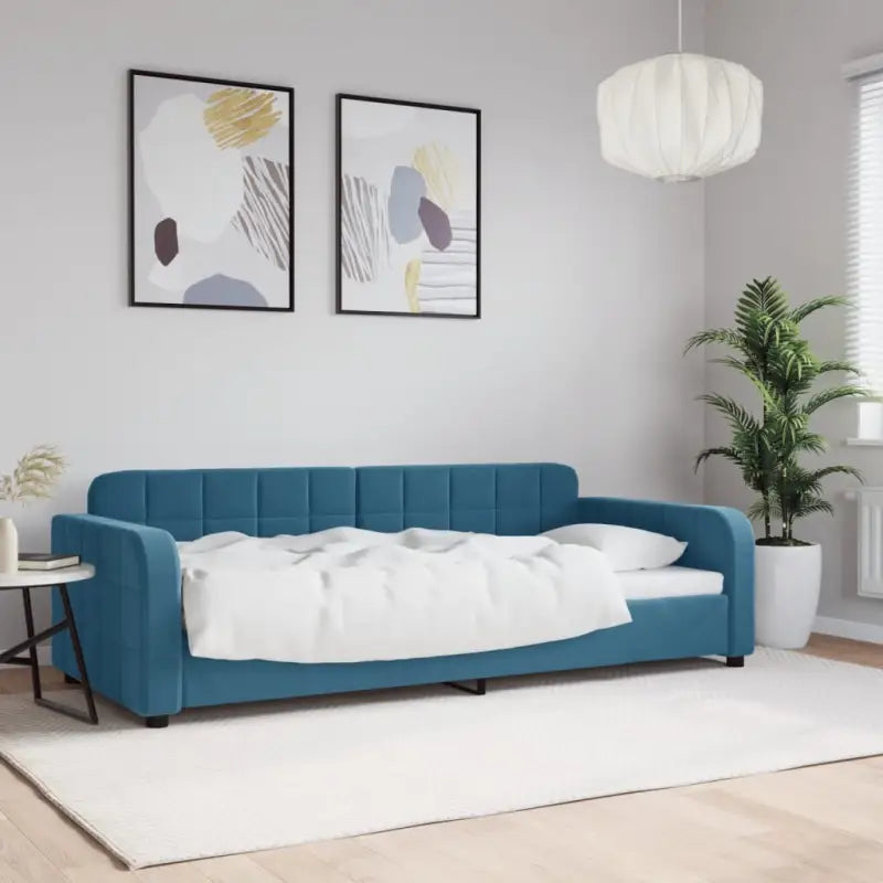 Massief hout dagbed met modern ontwerp voor woonkamer of slaapkamer - Blauw / 90 x 200 cm / zonder matras - Bedden &