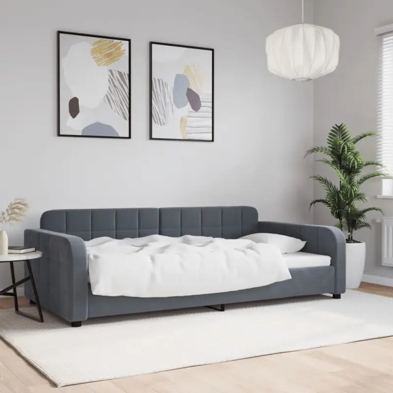 Massief hout dagbed met modern ontwerp voor woonkamer of slaapkamer - Donkergrijs / 100 x 200 cm / zonder matras