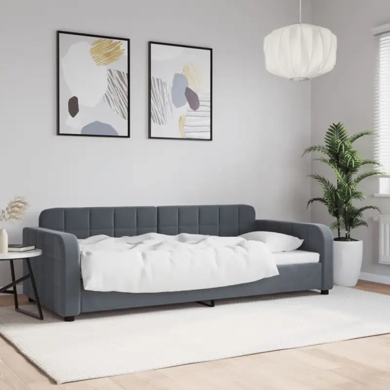 Massief hout dagbed met modern ontwerp voor woonkamer of slaapkamer - Donkergrijs / 90 x 190 cm / zonder matras