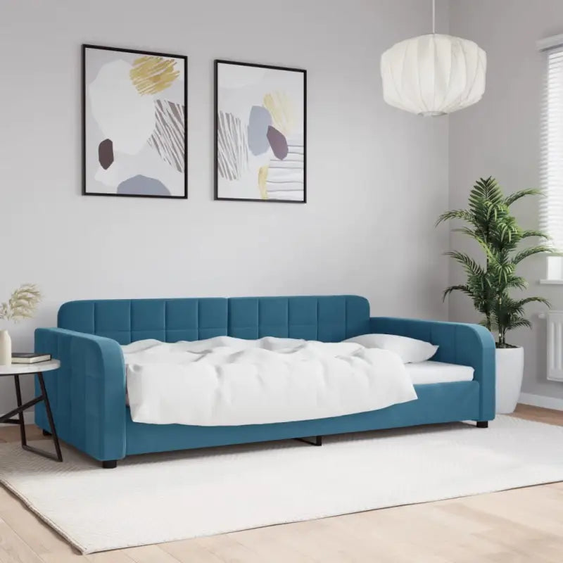 Massief hout dagbed met modern ontwerp voor woonkamer of slaapkamer - Blauw / 100 x 200 cm / zonder matras - Bedden &