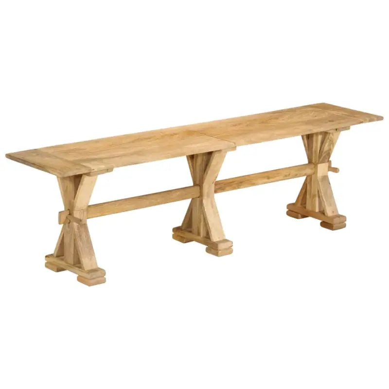 Massief mangohout bankje voor keuken en eettafel - 160 cm / met 3 poten - Keuken- & eettafelbanken