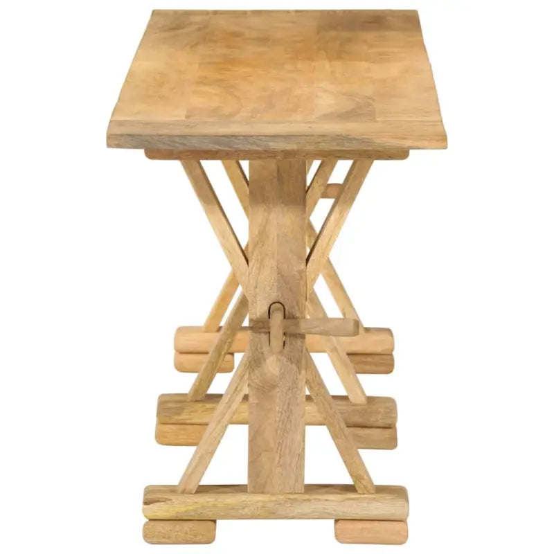 Massief mangohout bankje voor keuken en eettafel - 160 cm / met 3 poten - Keuken- & eettafelbanken