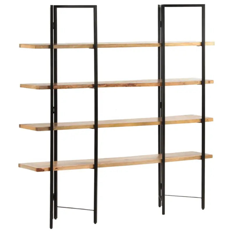 Massief mangohout boekenkast met 4 lagen voor woon en kantoor - 1 / 160 cm / 35 cm - Boekenkasten