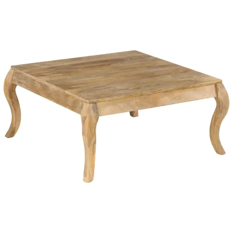 Massief mangohout salontafel met gebogen poten met vintage charme - 80 x 80 x 40 cm / 1 - Salontafels