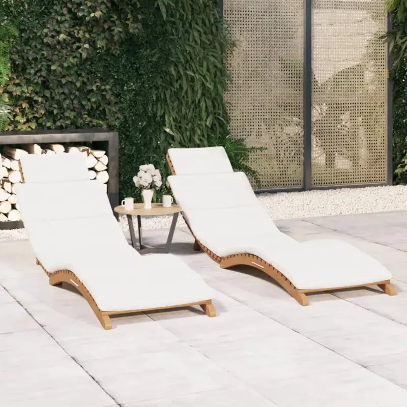 Massief teakhout ligstoelen met ergonomisch gebogen ontwerp en verstelbare rugleuning - Ligstoelen