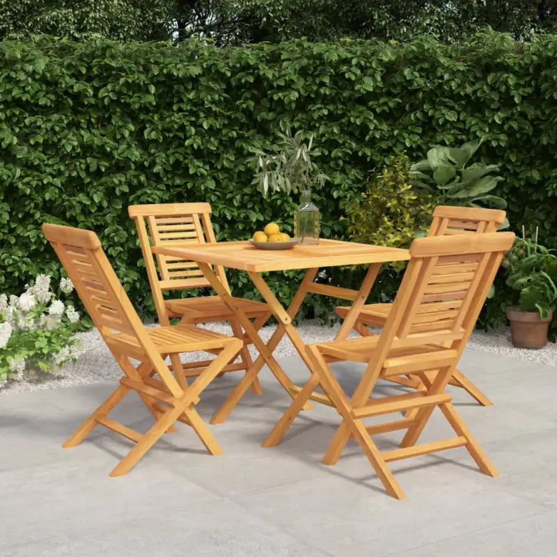 Massief teakhout tuinset met gelakt ontwerp voor comfortabele ervaring - Zonder armleuning / Vierkant - Tuinsets