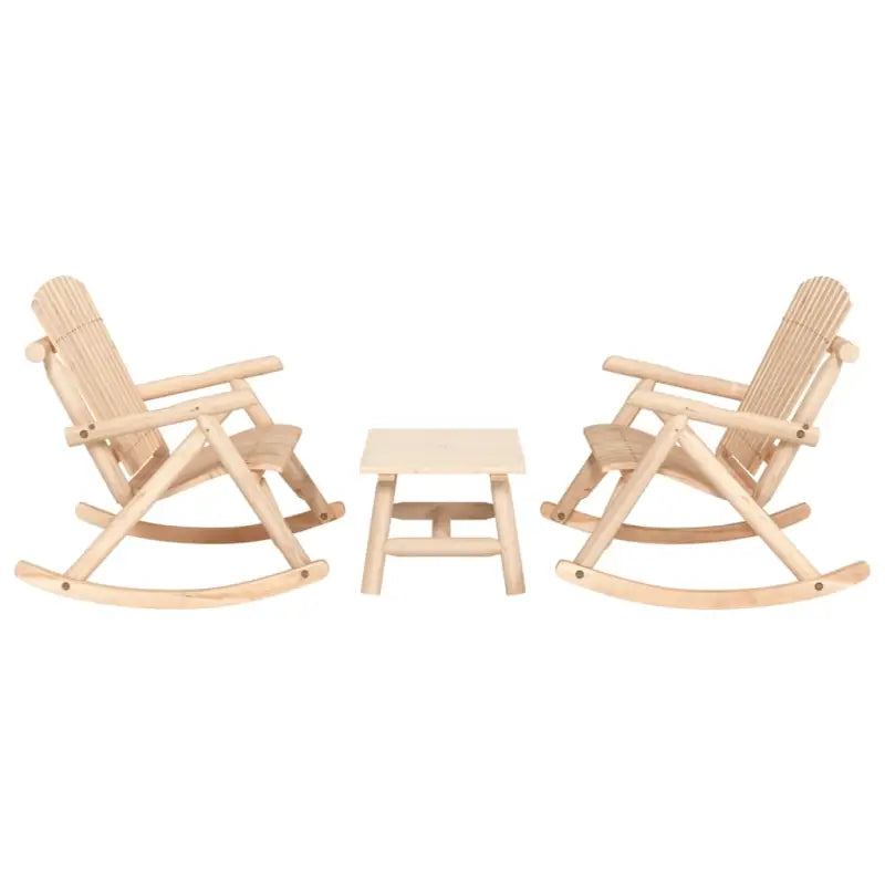 Massief Vurenhout Loungeset voor buiten comfortabel en duurzaam - Naturel / Tafel + 2x Bank - Tuinsets