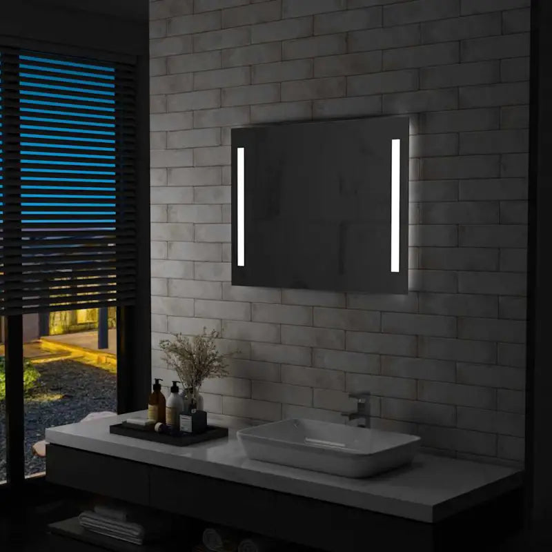 Mat witte badkamerspiegel met LED verlichting inclusief levering bevat - 80 x 60 cm / 1 - Spiegels