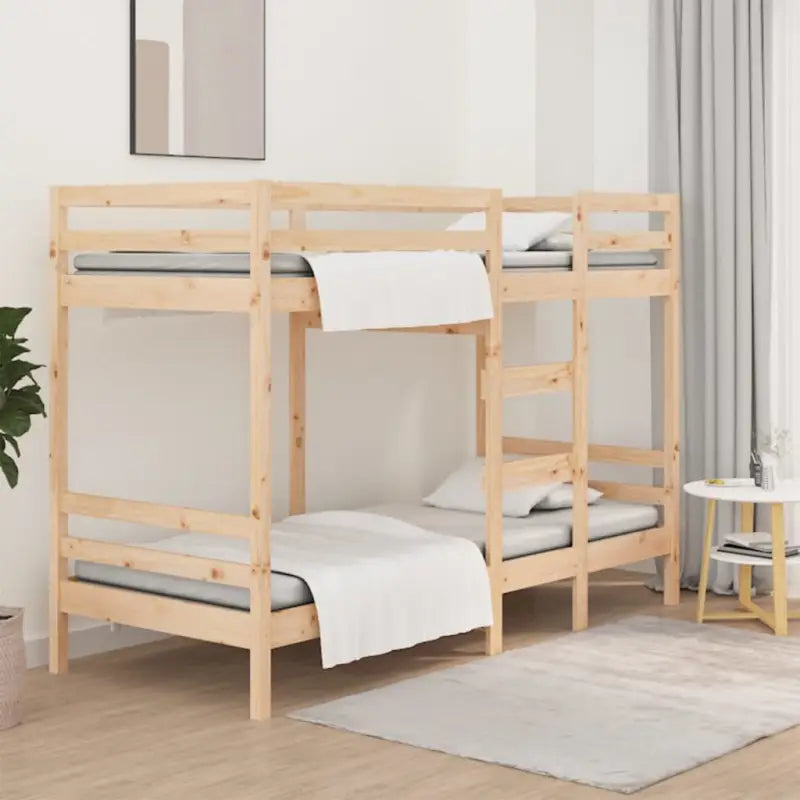Metalen stapelbed van massief grenenhout met levering bevat - Naturel / 80 x 200 cm - Bedden & bedframes