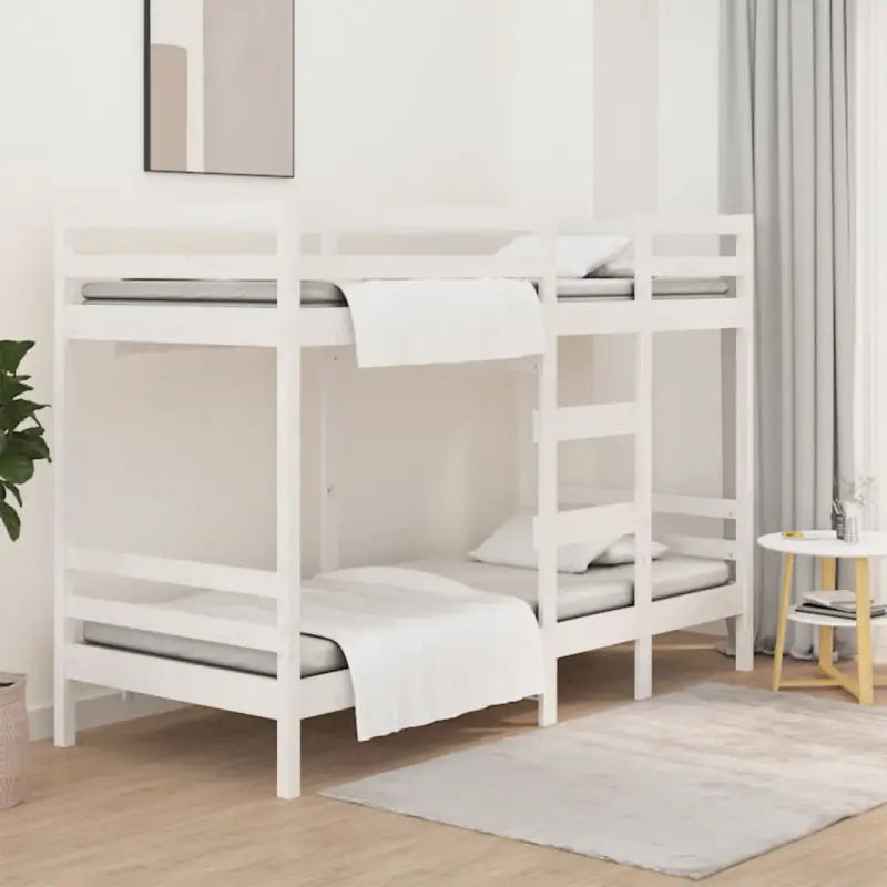 Metalen stapelbed van massief grenenhout met levering bevat - Wit / 90 x 200 cm - Bedden & bedframes