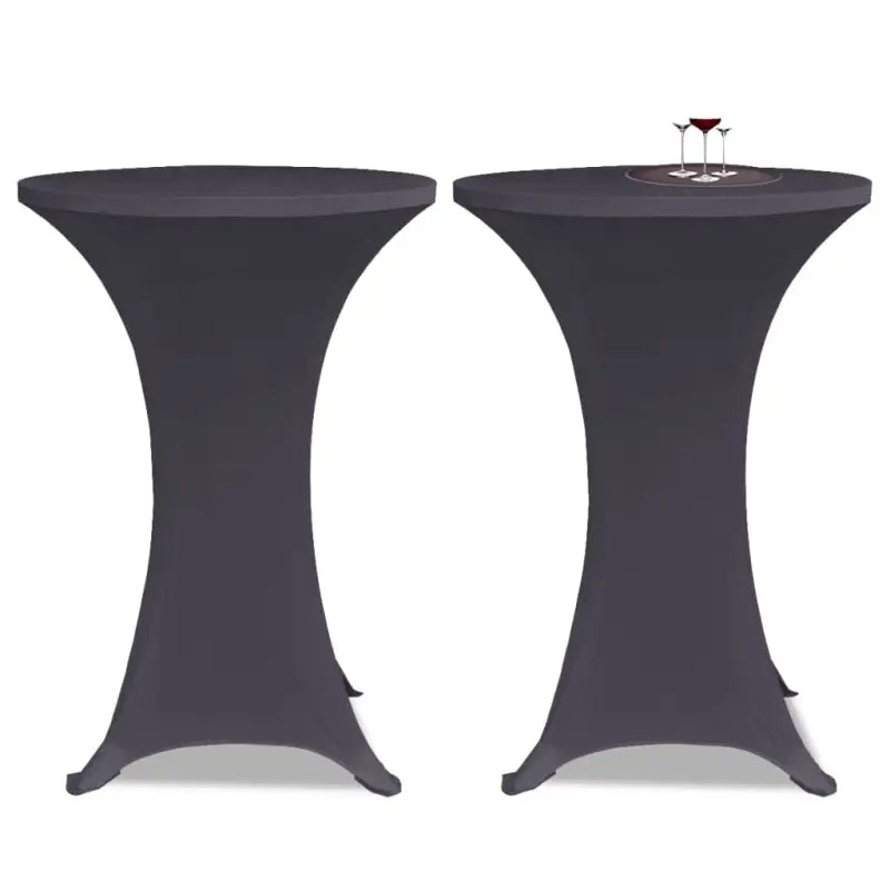 Meubelhoezen voor ronde statafels van stretch stof levering bestaat - Antraciet / 80 cm / 2 - Meubelhoezen