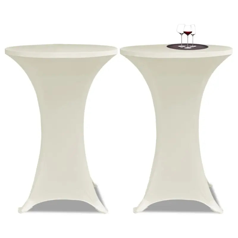 Meubelhoezen voor ronde statafels van stretch stof levering bestaat - Crème / 60 cm / 2 - Meubelhoezen