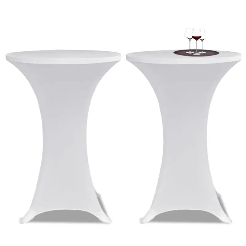 Meubelhoezen voor ronde statafels van stretch stof levering bestaat - Wit / 80 cm / 2 - Meubelhoezen