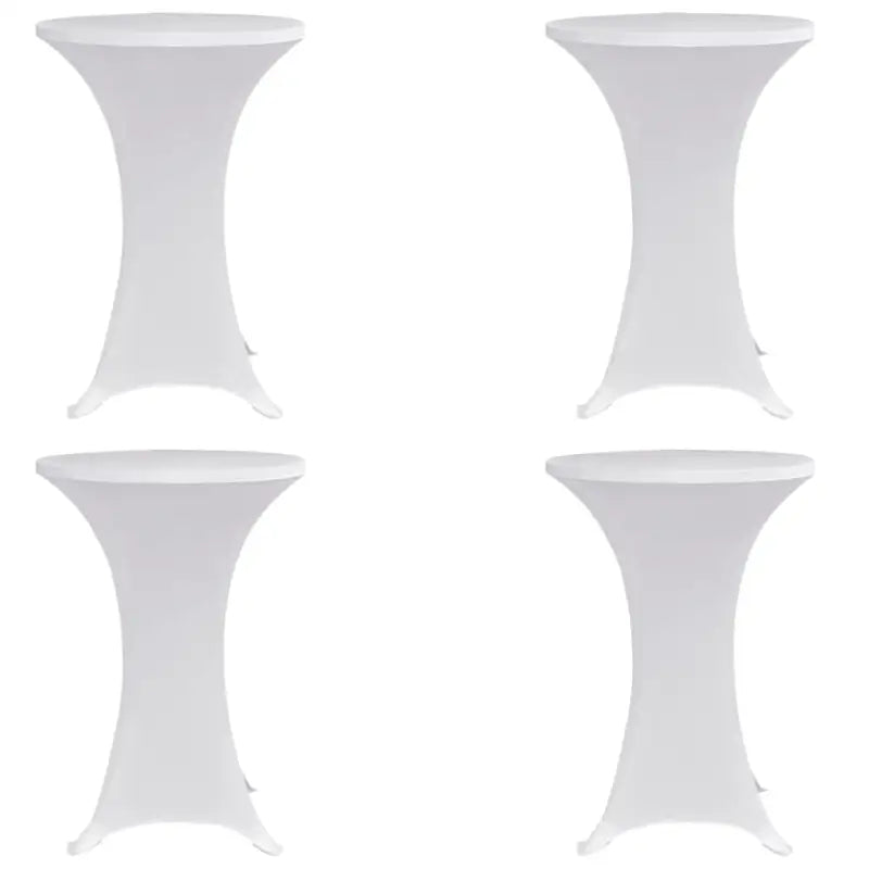Meubelhoezen voor ronde statafels van stretch stof levering bestaat - Wit / 80 cm / 4 - Meubelhoezen