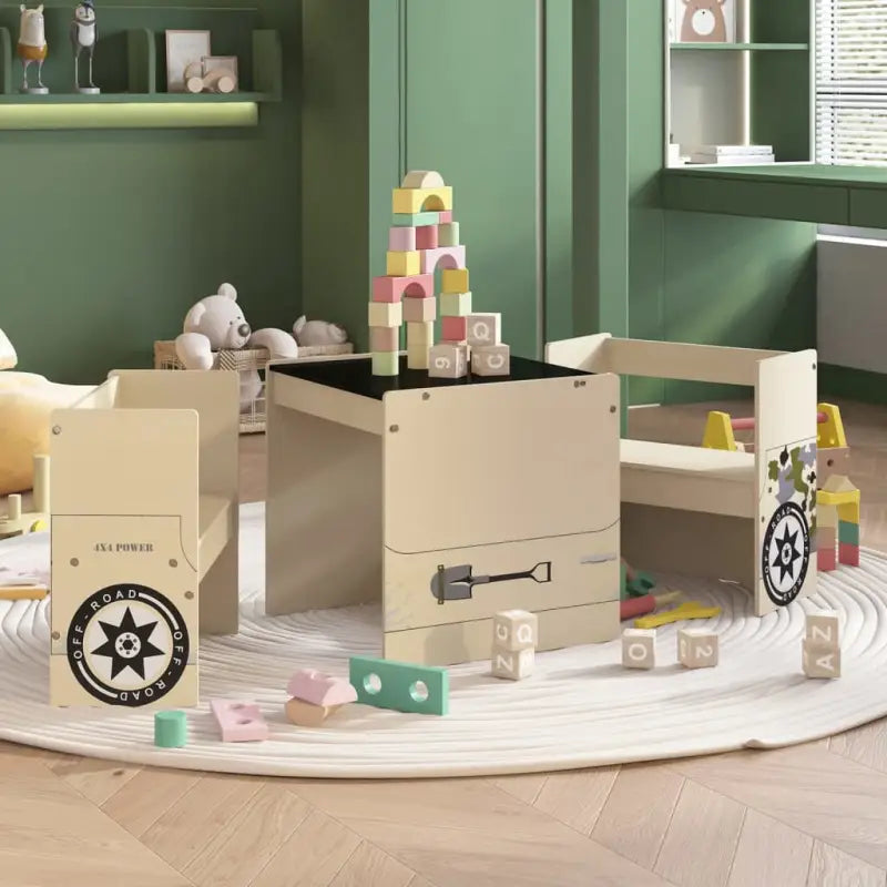 Meubelset voor baby’s en peuters met off-road auto ontwerp - Beige - Meubelsets voor baby’s & peuters