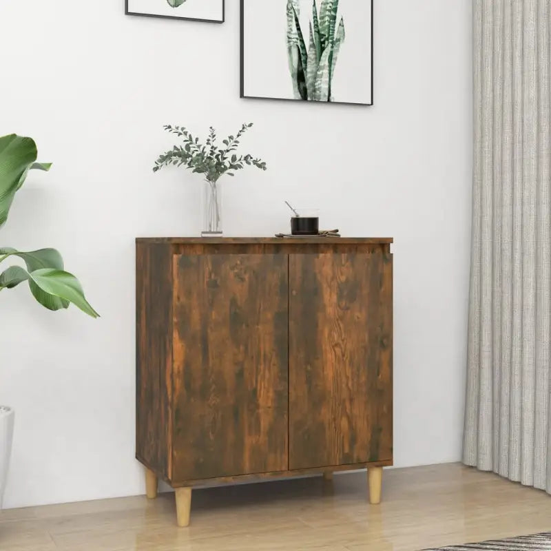 Minimalistisch dressoir van bewerkt hout in grijs sonoma - Gerookt eiken / 1 - Dressoirs & buffetkasten