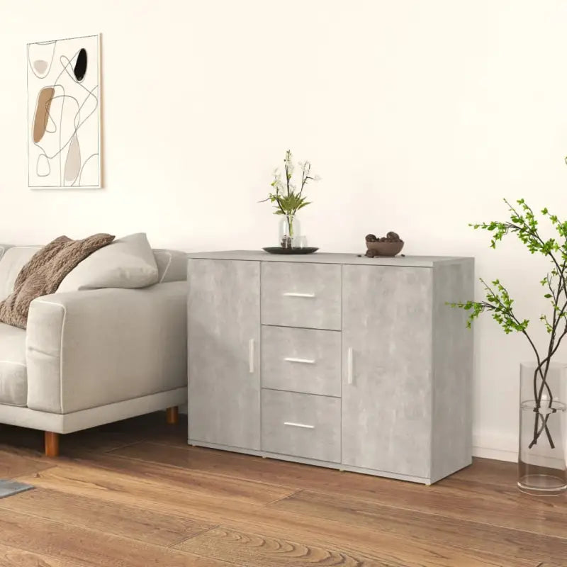 Minimalistisch dressoir van bewerkt hout met duurzame afwerking - Betongrijs / 1 - Dressoirs & buffetkasten