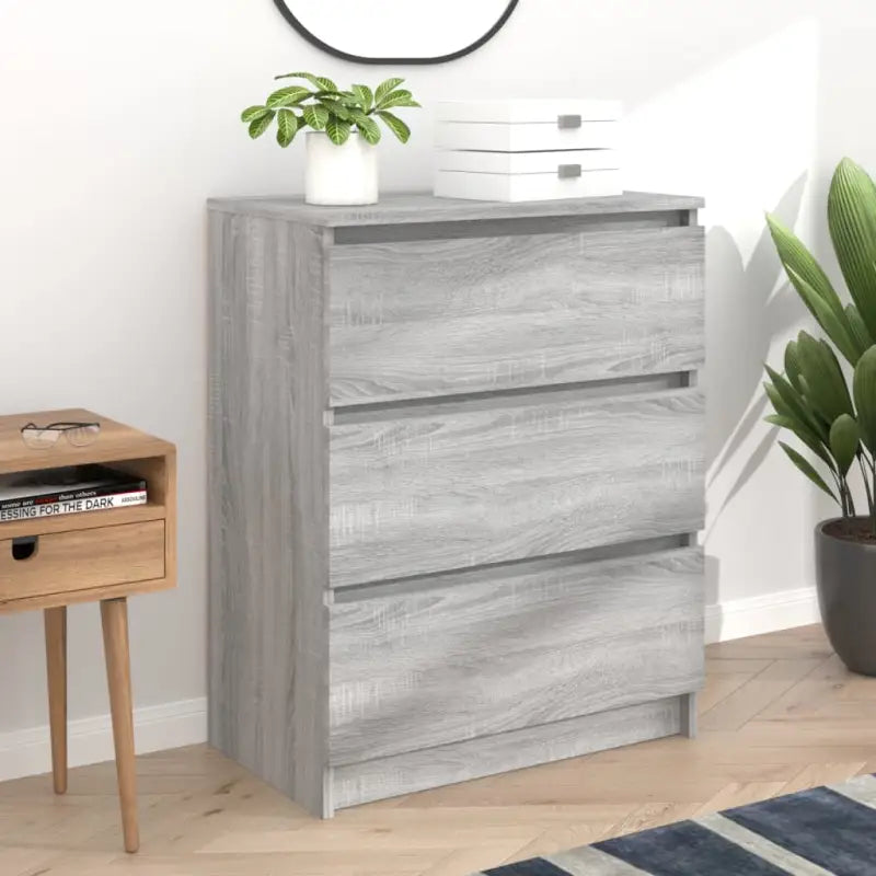 Minimalistisch dressoir van bewerkt hout met opbergruimte - Grijs sonoma / 1 - Dressoirs & buffetkasten