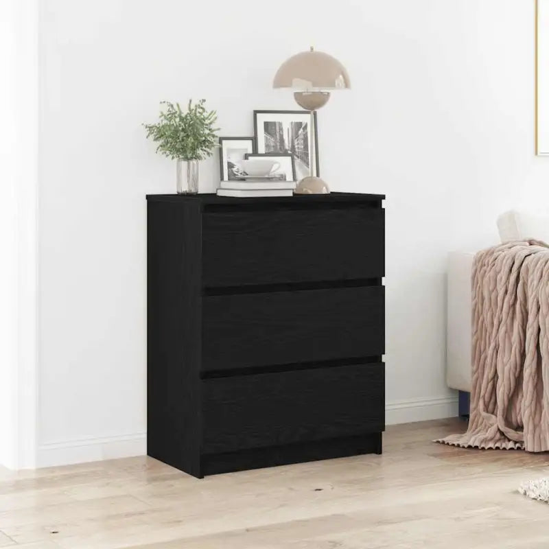 Minimalistisch dressoir van bewerkt hout met opbergruimte - Zwart eiken / 1 - Dressoirs & buffetkasten