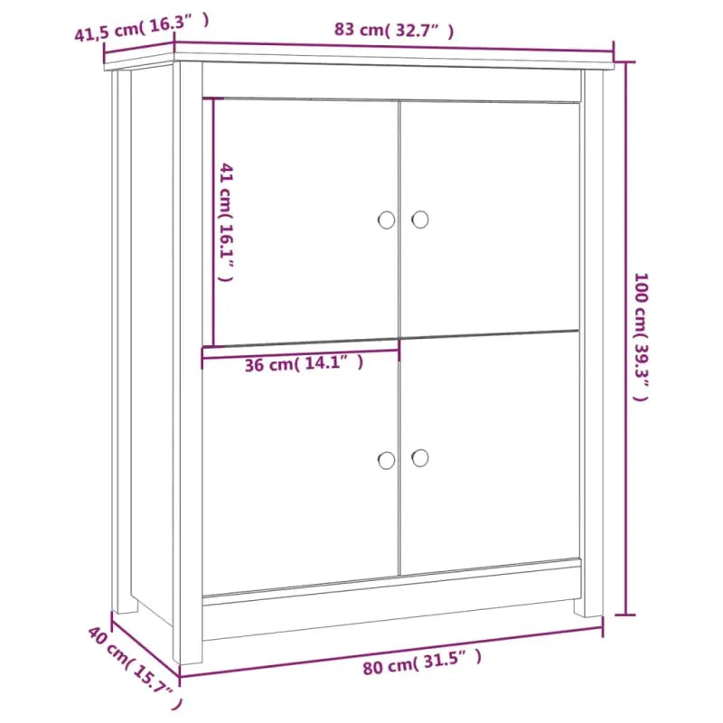 Minimalistisch dressoir van massief grenenhout voor een natuurlijk interieur - Dressoirs & buffetkasten