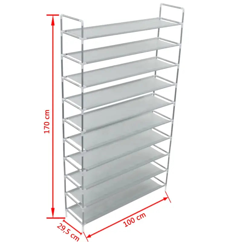 Minimalistisch schoenenrek met metalen frame en nonwoven stof vulling - Schoenenrekken