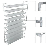Minimalistisch schoenenrek met metalen frame en nonwoven stof vulling - Schoenenrekken