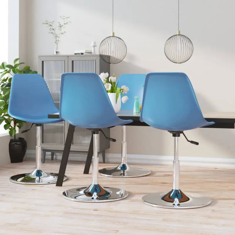 Minimalistische draaibare eetstoelen voor een strakke uitstraling - Blauw / 4 - Eetkamerstoelen
