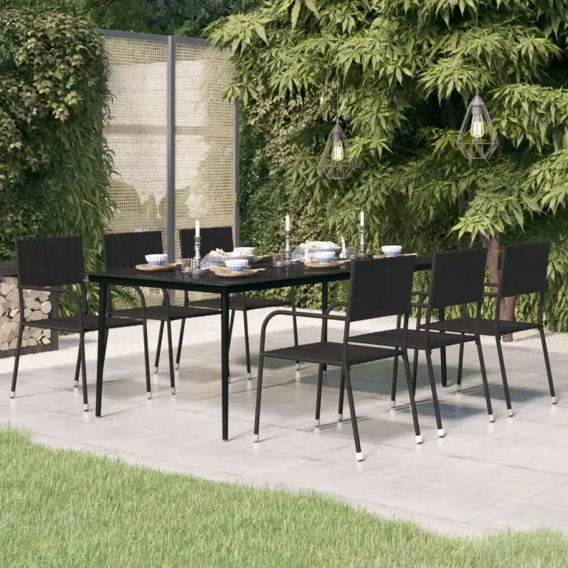 Minimalistische stalen en glazen tuintafel voor buitengebruik - 200 x 100 x 74 cm / 1 - Tuintafels