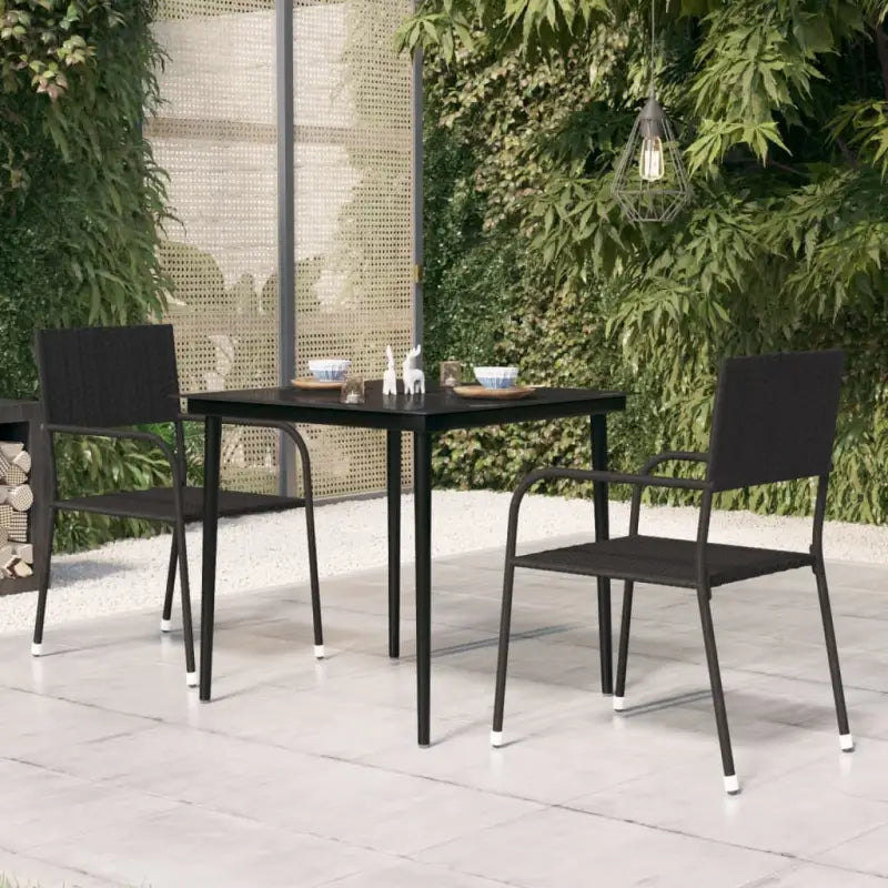Minimalistische stalen en glazen tuintafel voor buitengebruik - 80 x 80 x 74 cm / 1 - Tuintafels