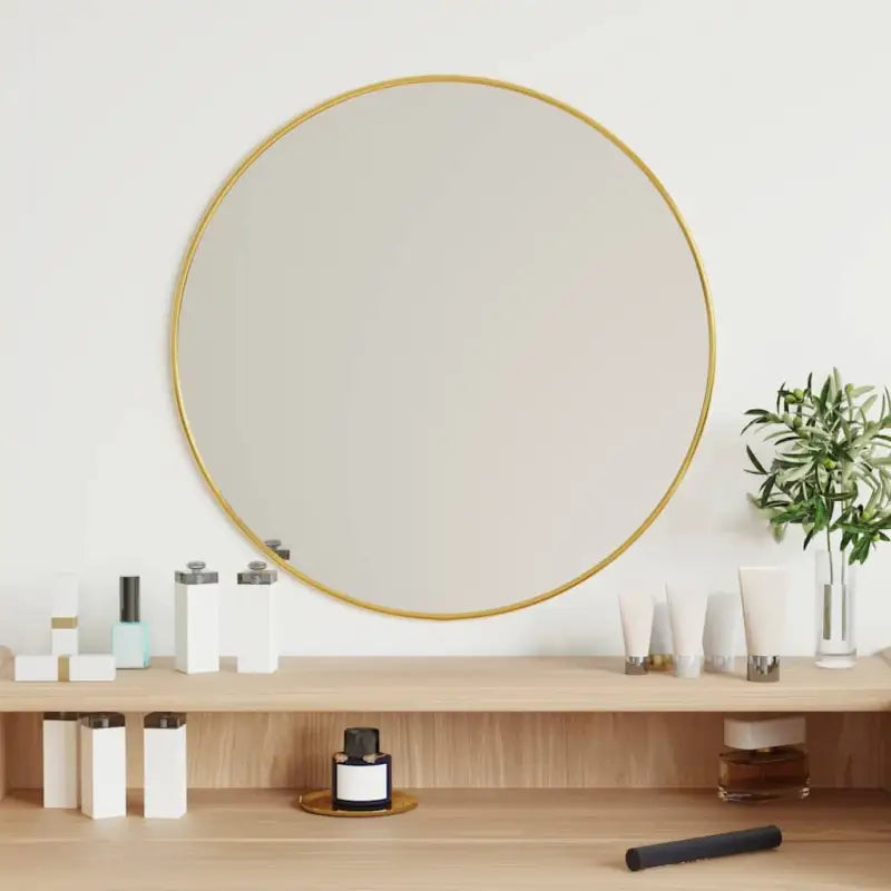 Minimalistische wandspiegel met duidelijke weerspiegeling en duurzaam PVC frame - Goud / Ø 50 cm / 1 - Spiegels