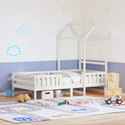 Modern bedframe met massief grenenhout en multiplex lattenbodem in wit materiaal - Wit / 90 x 200 cm - Bedden &