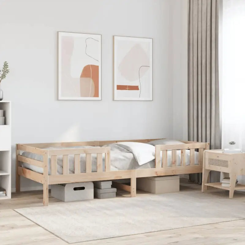 Modern bedframe met multiplex lattenbodem in massief grenenhout - Naturel / 90 x 200 cm - Bedden & bedframes
