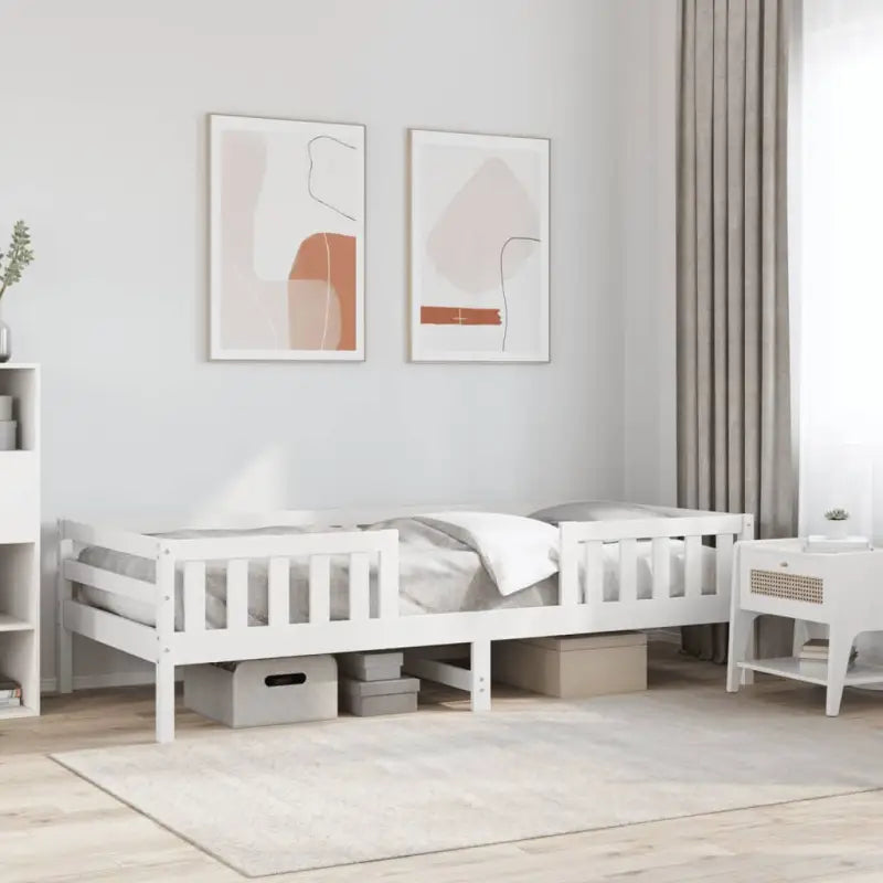 Modern bedframe met multiplex lattenbodem in massief grenenhout - Wit / 90 x 200 cm - Bedden & bedframes