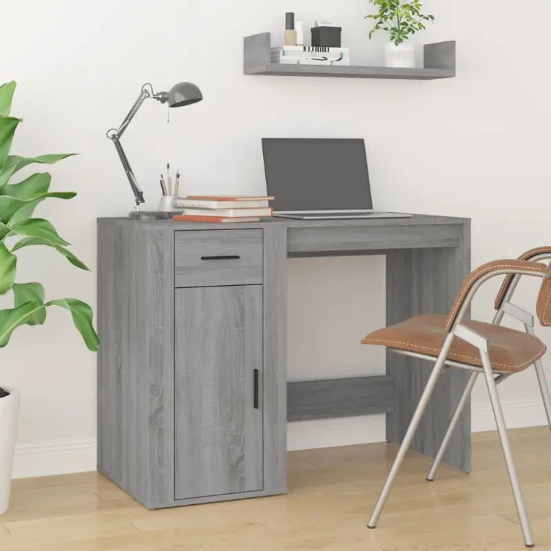 Modern bureaus van bewerkt hout met elegante en duurzame afwerking - Grijs sonoma - Bureaus