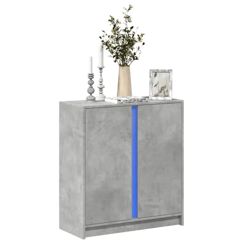 Modern dressoir met rgb led-verlichting en bewerkt hout for een stijlvol interieur - Betongrijs / 1 - Dressoirs &