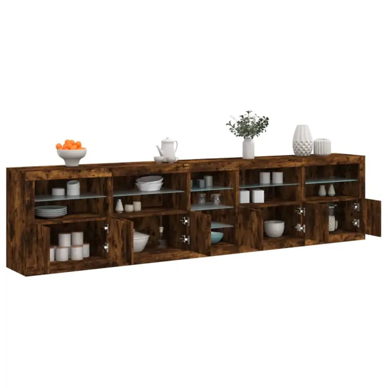 Modern dressoir met RGB LED-verlichting en duurzaam bewerkt hout - Dressoirs & buffetkasten