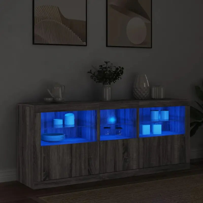 Modern dressoir met RGB LED-verlichting en duurzaam bewerkt hout - Grijs sonoma / 1 - Dressoirs & buffetkasten