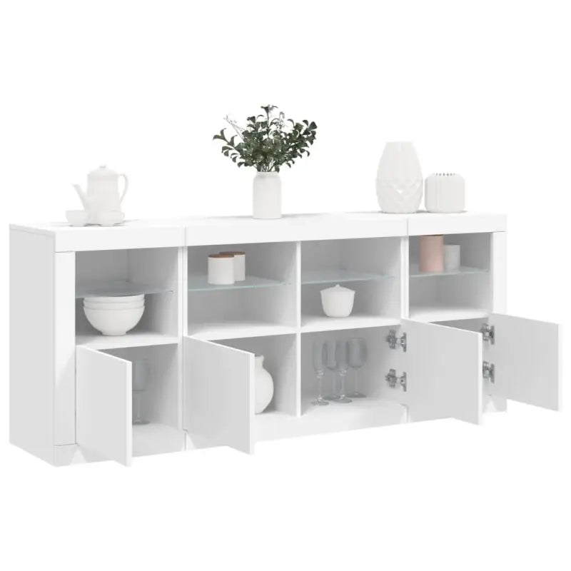Modern dressoir met rgb led-verlichting en hoogwaardig bewerkt hout - Wit / 1 - Dressoirs & buffetkasten