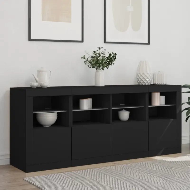 Modern dressoir met rgb led-verlichting en hoogwaardig bewerkt hout - Dressoirs & buffetkasten