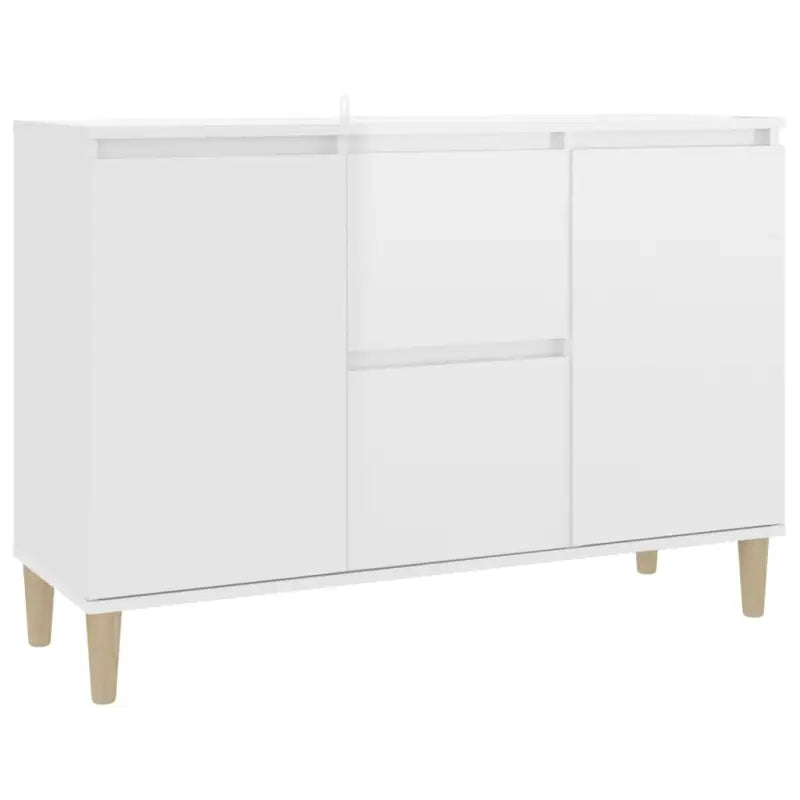 Modern dressoir van bewerkt hout in hoogglans wit stijlvol en stevig - Dressoirs & buffetkasten