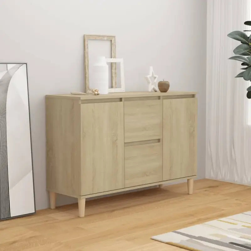 Modern dressoir van bewerkt hout in hoogglans wit stijlvol en stevig - Sonoma eiken / 1 - Dressoirs & buffetkasten
