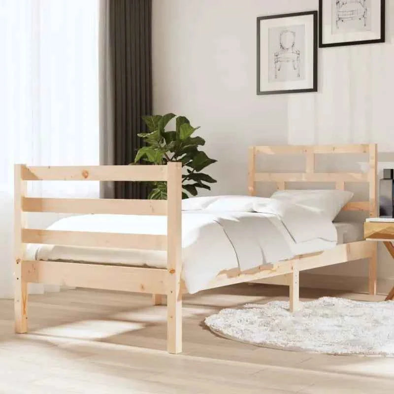 Modern houten bedframe van massief grenenhout met levering bevat