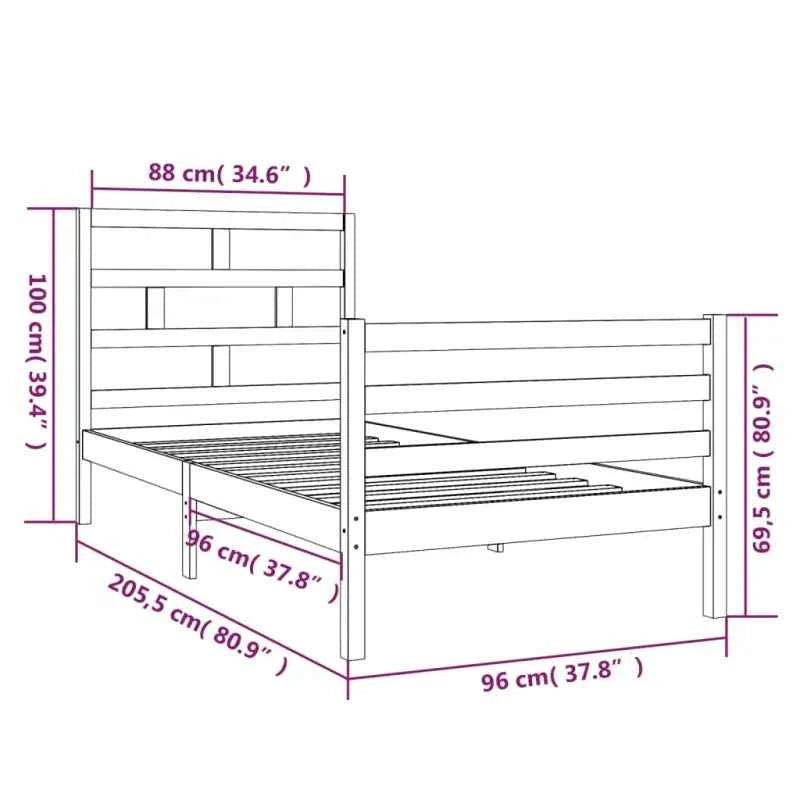 Modern houten bedframe van massief grenenhout met levering bevat