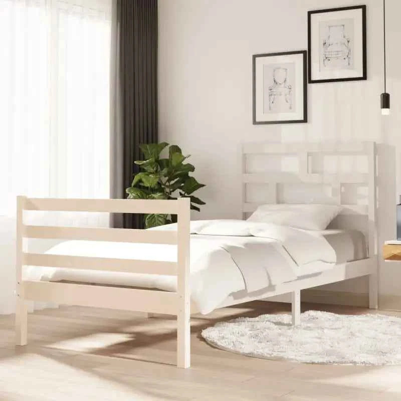 Modern houten bedframe van massief grenenhout met levering bevat