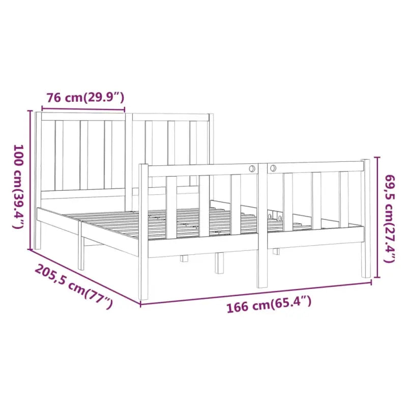 Modern houten bedframe van massief grenenhout met levering bevat - Bedden & bedframes