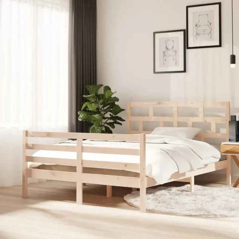 Modern houten bedframe van massief grenenhout met levering bevat