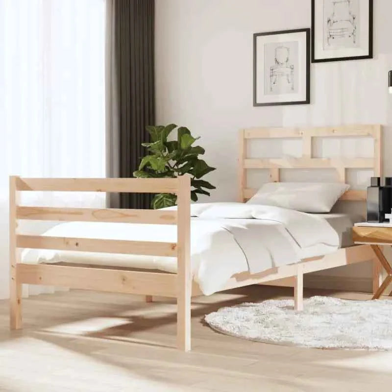 Modern houten bedframe van massief grenenhout met levering bevat