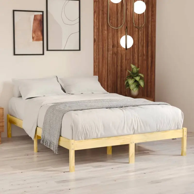 Modern houten bedframe van massief grenenhout voor je slaapkamer - Naturel / 140 x 190 cm - Bedden & bedframes